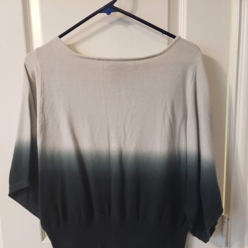 Lane Bryant White Fade To Black Shirt